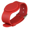 MARCA BLANCA MF-BAND-ADJ-R - Pulsera de proximidad - ID por radiofrecuencia - MF pasivo | Color rojo - Alta frecuencia 13.56 MHz - Correa ajustable por puntos - Máxima seguridad