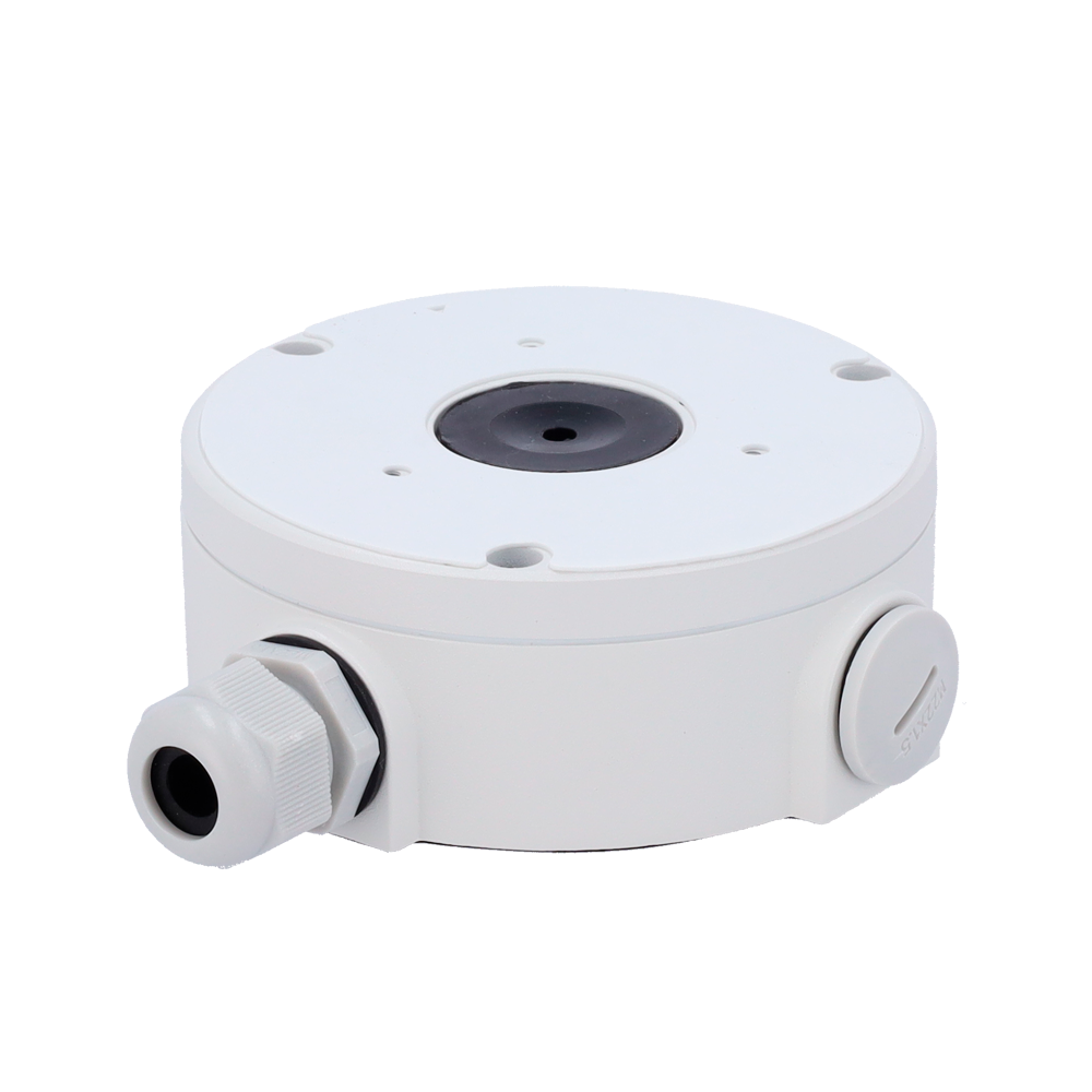 MILESIGHT MS-A83 - Caja de conexiones Milesight - Para cámara mini domo de intemperie - Instalación en techo o pared - Pasador de cables base y lateral - Ø122mm x 45.5mm - imagen 1