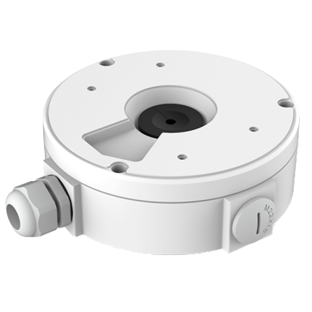 MILESIGHT MS-A84 - Caja de conexiones Milesight - Para cámara domo motorizada - Apto para uso exterior IP66 - Instalación en techo o pared - 137mm. (Ø) x 47.6mm. - Pasador de cables