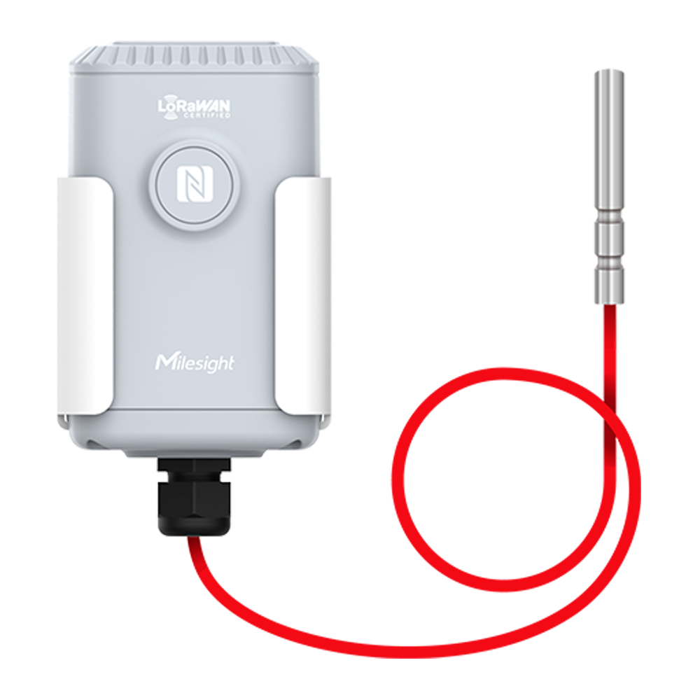 MILESIGHT MS-EM500-PT100-868M-T500 - Sensor temperatura LoRaWAN - Rango de detección de -50ºC ~ 500ºC - Hasta 10Km de alcance con visión directa - Configuración vía NFC y APP - Grado de Protección IP67 - Batería de larga duración