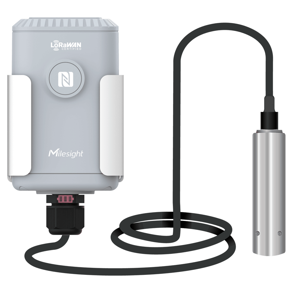 MILESIGHT MS-EM500-SWL-L003-868M - Sensor de nivel de agua LoRaWAN - Medidor del nivel de agua sumergible - Hasta 15Km de alcance con visión directa - Configuración vía NFC y APP - Grado de Protección IP67 - Batería de larga duración