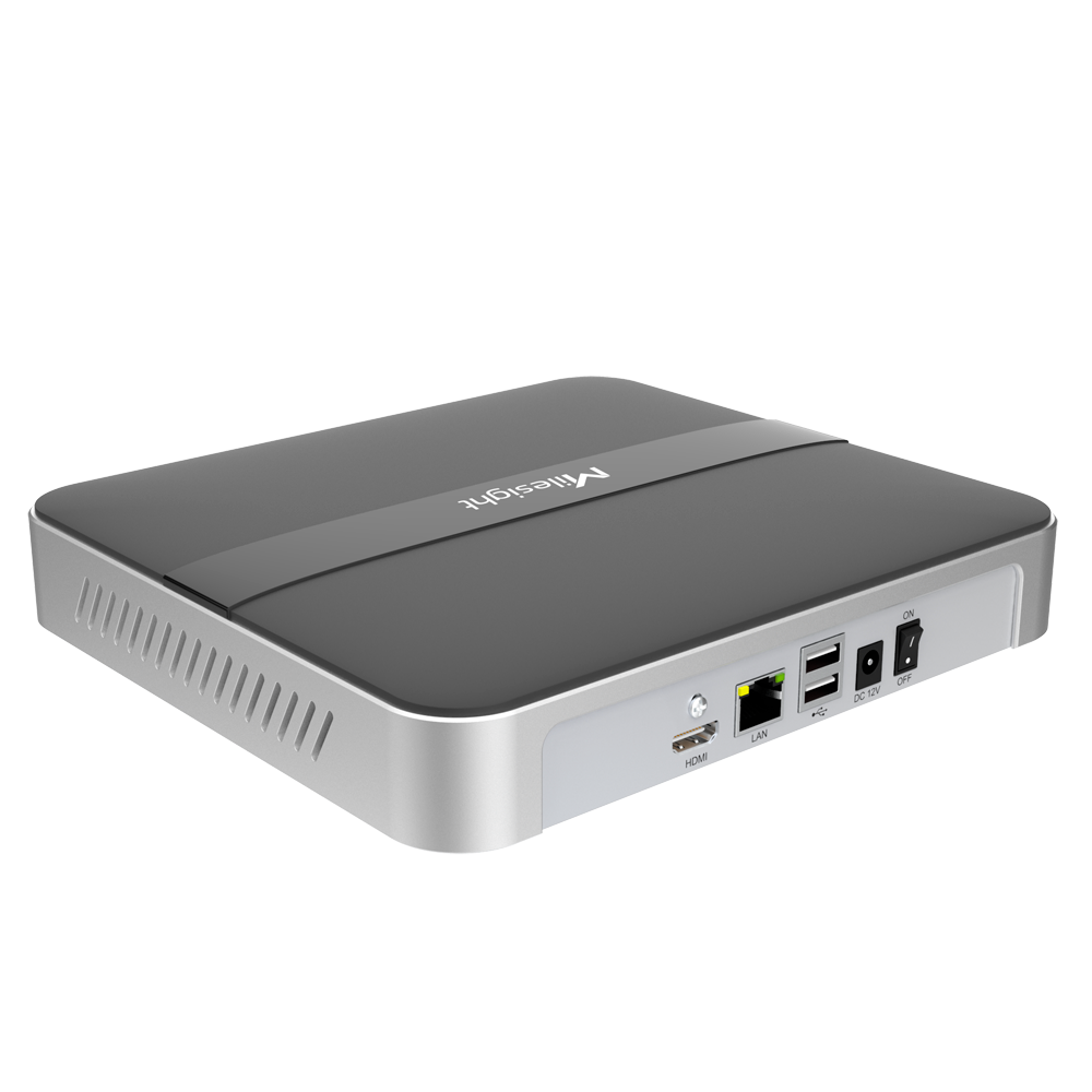 MILESIGHT MS-N1008-UC - Milesight 4K Mini NVR 5000 series - Resolución máxima 4K | 8 canales - Ancho de banda 80/80Mbps - Salida 4K HDMI - ONVIF, API - 1 HDD de hasta 10 TB
