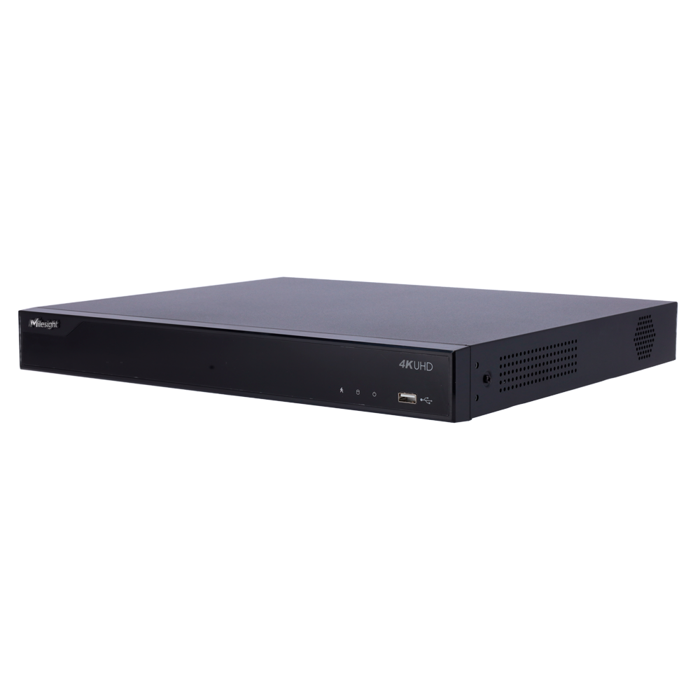 MILESIGHT MS-N5016-NPE - Milesight 4K PoE NVR 5000 series - Resolución máx. 4K | 16 canales / 16 puertos PoE - Ancho de banda 160/160Mbps - Salida 4K HDMI y VGA | 2 HDD - Soporta cámaras LPR Milesight | ONVIF S/T - Cumplimiento NDAA - imagen 1