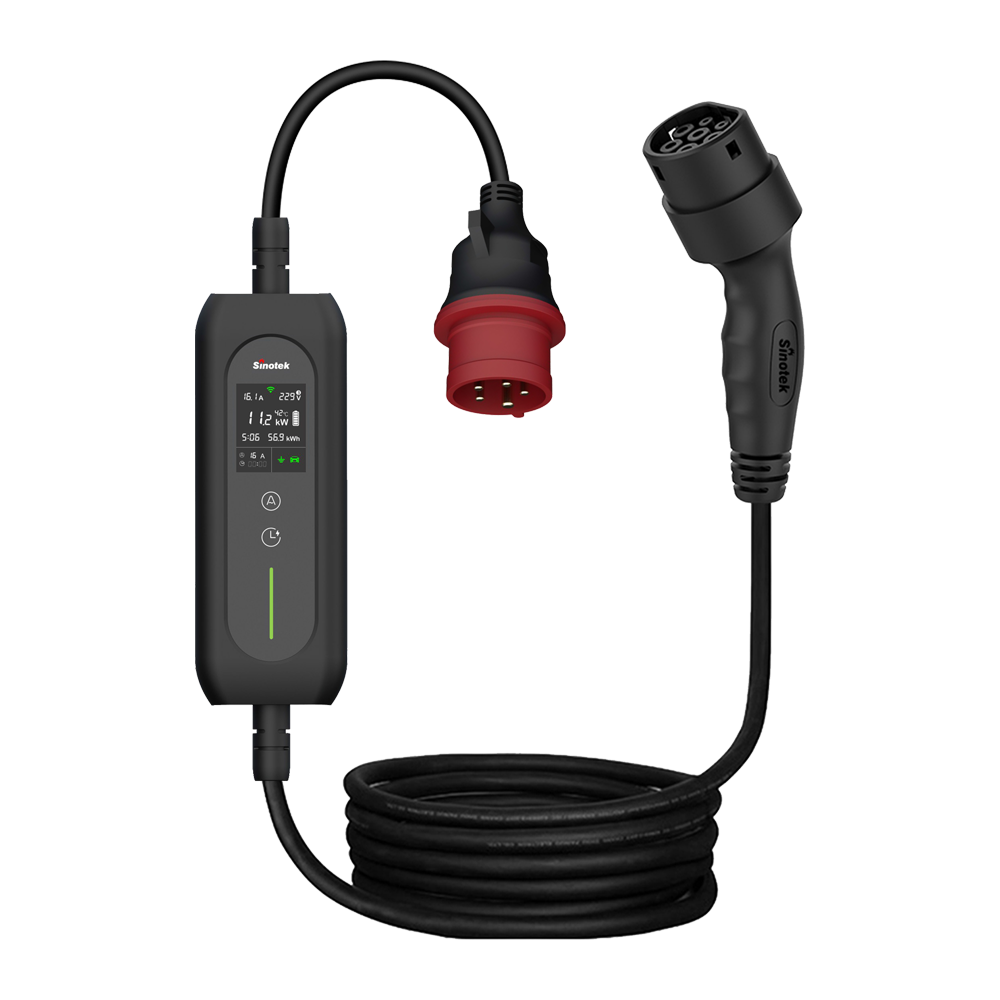 NIVIAN NVS-EVCHARGER-11KW-PORTABLE-7500 - Cargador portable para vehículos eléctricos - Potencia 11kW / 16A / Trifásica - Conector tipo 2 - Protección IP54 - Gestión con Tuya Smart - Cable 5m incluido - imagen 1