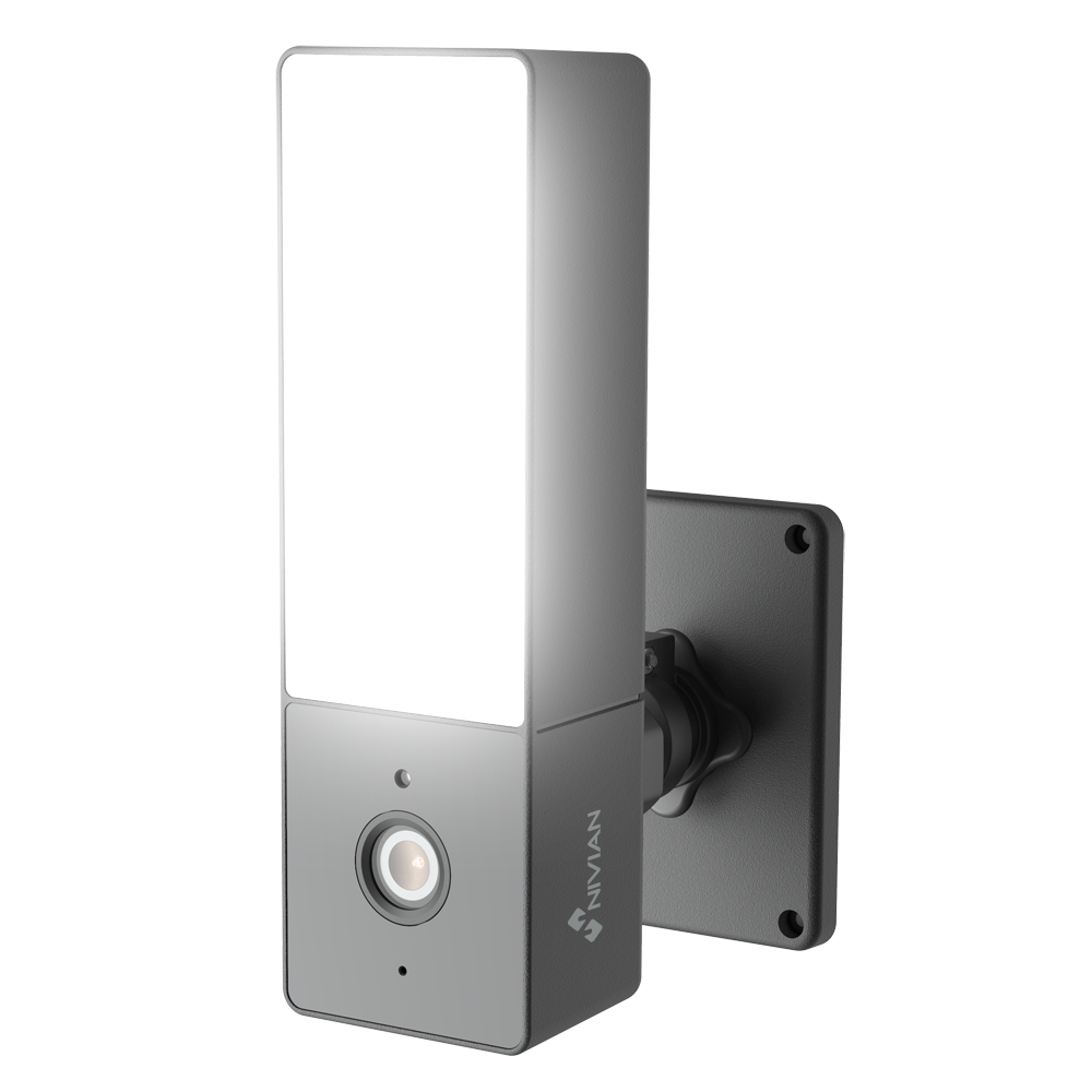 NIVIAN NVS-IPC-L1O1 - Nivian Cámara 1080p - Wifi 2.4 GHz - Apta para exterior | IR hasta 10 m - Foco de luz blanca de 1000 lm - Grabación en tarjeta MicroSD o Cloud | IP65 - Compatible TUYA Smart / Google / Alexa - imagen 1
