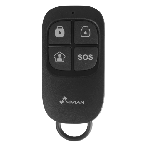 NIVIAN SMART NVS-RC2O1 - Nivian Smart mando a distancia - Armado, desarmado, parcial y pánico - Indicador LED - Inalámbrico 433 MHz - Compatible con paneles de alarma Nivian Smart - Distancia de transmisión ≤80m en espacio abierto