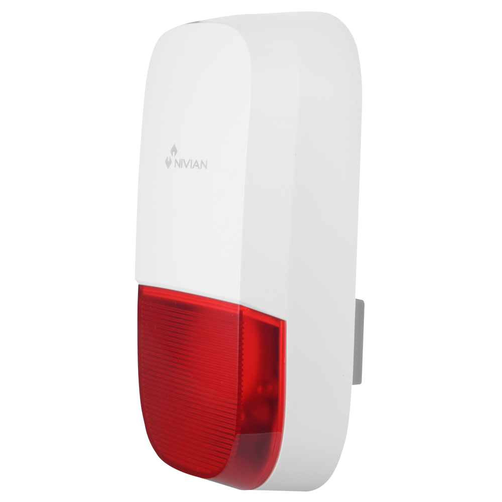 NIVIAN SMART NVS-S7BO1 - Nivian Smart - Sirena para exterior - Alimentación 12VDC/1A - Flash de aviso / Sirena 95 dB - Inalámbrico 433 MHz - Compatible con panel de alarma Nivian Smart - imagen 1