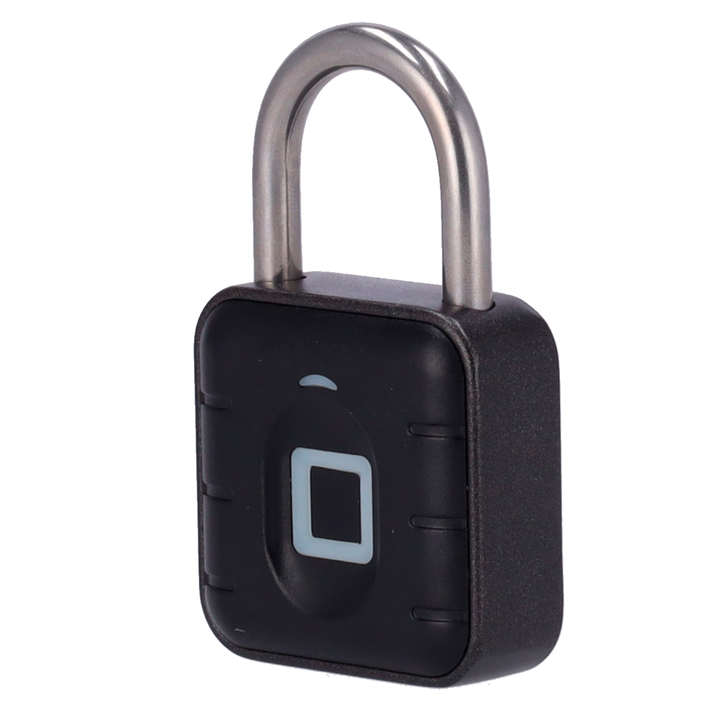 MARCA BLANCA PADLOCK-FBT-APP - Candado inteligente Bluetooth - Apertura mediante huella y APP - Capacidad 10 huellas - Diámetro de la viga de 6 mm - Alimentación con baterías CR2023 - Apto para exterior IP67 - imagen 1