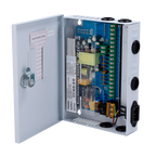 OEM PD-120-9-FUSE - Caja de distribución de alimentación - 1 entrada AC 180-246 V 50-60Hz - 9 salidas por par de cobre - Protección por fusible rearmable - Voltaje de salida 12 V / 120 W - Carcasa metálica - imagen 1