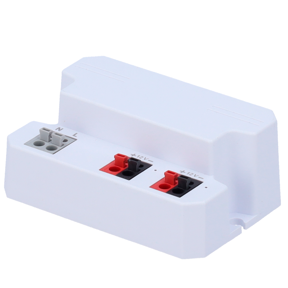BLANCA PD-24-12 - Fuente de alimentación conmutada - Entrada AC 100V ~ 240V - Salida 2 canales - Salida DC 12 V / 2 A (24W) - Color blanco - imagen 1