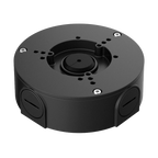 DAHUA PFA130-E-B - Caja de conexiones - Para cámaras bullet o domos - Apto para uso exterior - Instalación en techo o pared - Pasador de cables - Color Negro | 41 mm (Al) x 124 mm (Ø) - imagen 1