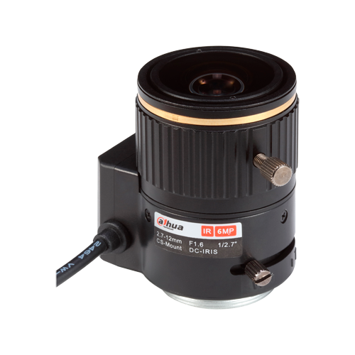 BRANDED PFL2712-E6D - Lente con rosca CS - Calidad 6.0 Mpx - AutoIris Direct Drive (DC) - Varifocal: 2.7 a 12 mm - 1/2.7" / F1.6 - Corrección IR