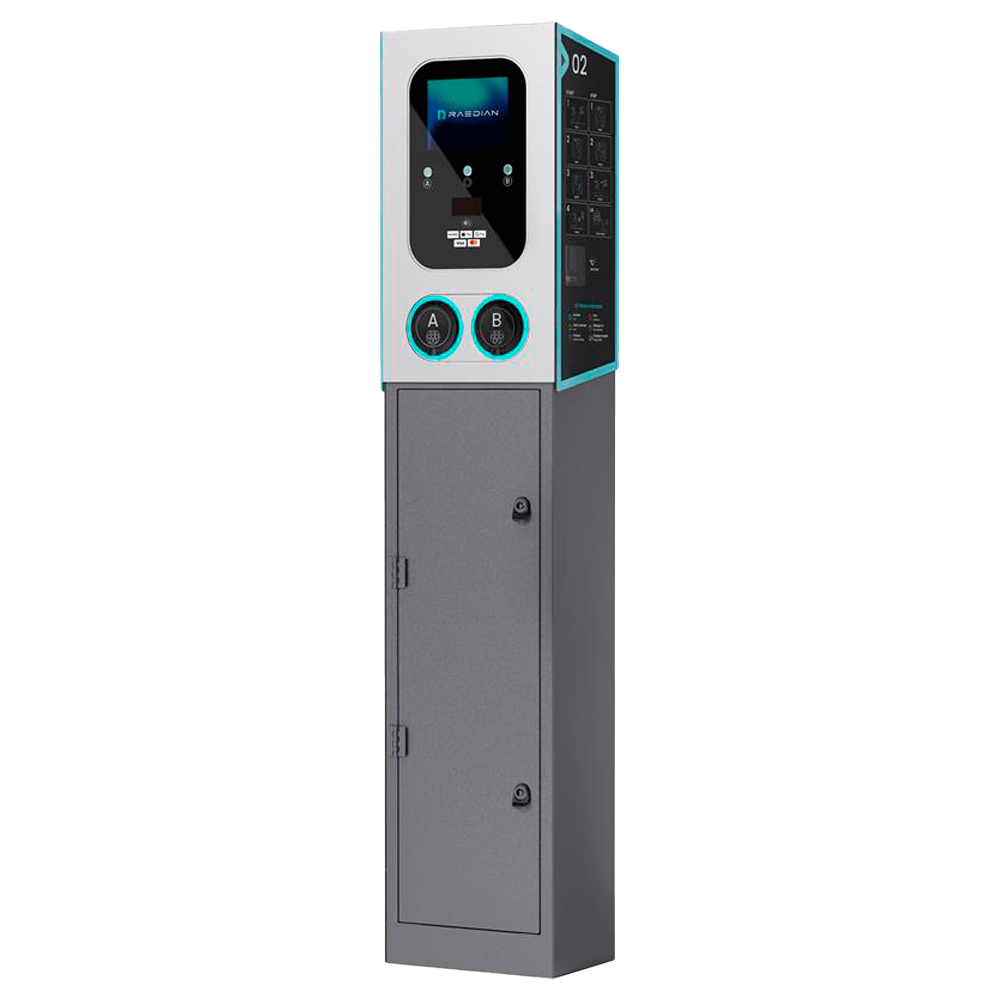 RAEDIAN RD-GEMINI-POLE - Poste para cargador de coche eléctrico - Compatible con GEMINI - Protecciones incluidas - Soporte para manguera de carga - Puerta con llave para mantenimiento - Tornillería y base incluida