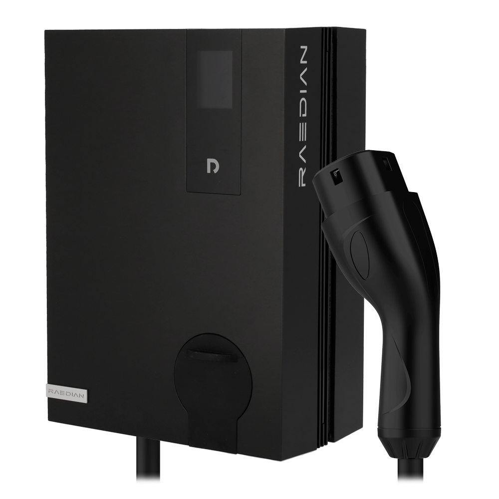 RAEDIAN RD-NEO-22-C5-GREY - Cargador para vehículos eléctricos - Potencia 22kW / 32A / Trifásica - Conector tipo 2 - Protección IP55, IK10 - Monitorización desde la APP - Color gris espacial | Cable de 5m - imagen 1