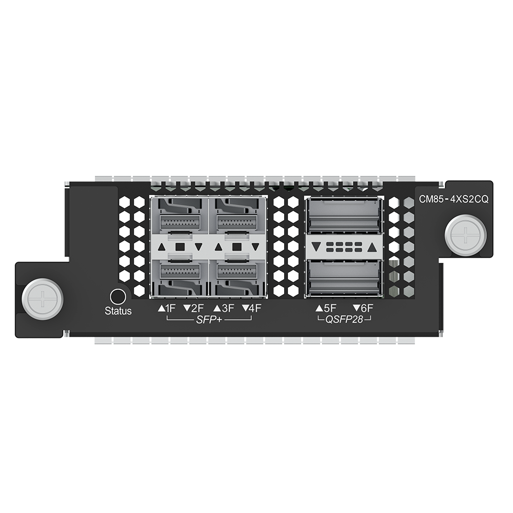 RUIJIE ENTERPRISE RG-CM85-4XS2CQ - Ruijie Módulo de expansión lógico para switch L3 - 2 ranuras core de ultra velocidad 100G QSFP28 - 4 ranuras independientes de alta velocidad 10G SFP+ - Conectores ópticos multipuerto MPO e hilos LC - Incremento masivo d