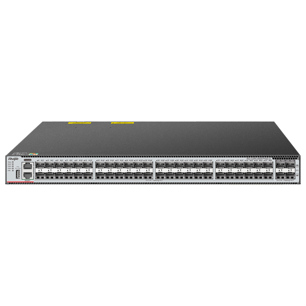 RUIJIE ENTERPRISE RG-CS85-48SFP4XS-D - Ruijie Cloud Managed Layer 3 Switch - 52 Puertos Totales (48 SFP / 4 Uplinks 10G SFP+) - Enlaces de fibra de 10 Gbps de ultra velocidad - Ranura de expansión para tarjeta de línea core - Virtualización VSU y redundan - imagen 1