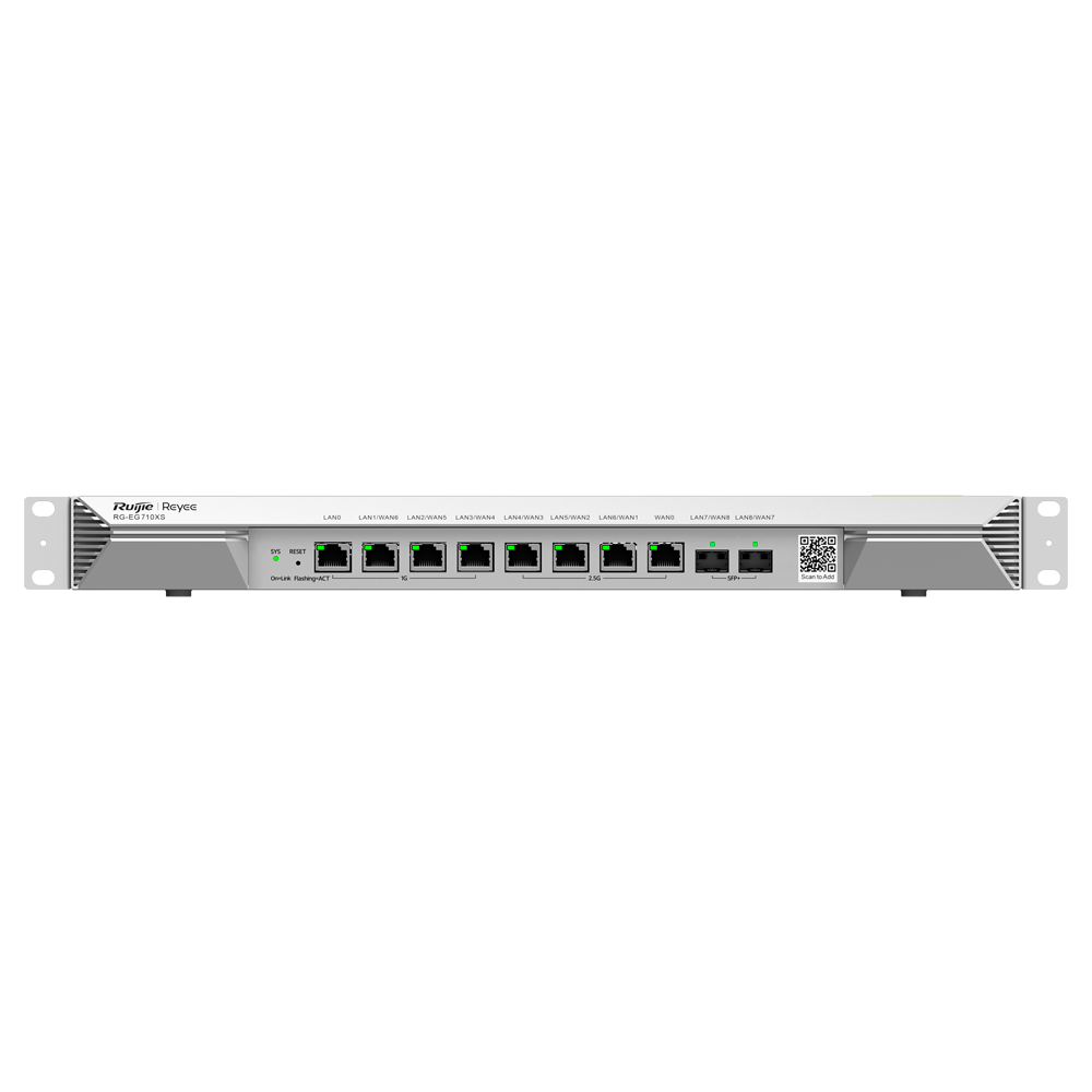 REYEE RG-EG710XS - Reyee Router Cloud - 8 Puertos RJ45 + 2 SFP+ 10Gigabit - Funciones básicas de Firewall - Admite hasta 7 WAN para failover o balanceo - Hasta 3000 Mbps de ancho de banda - Hasta 700 usuarios recomendados - imagen 1
