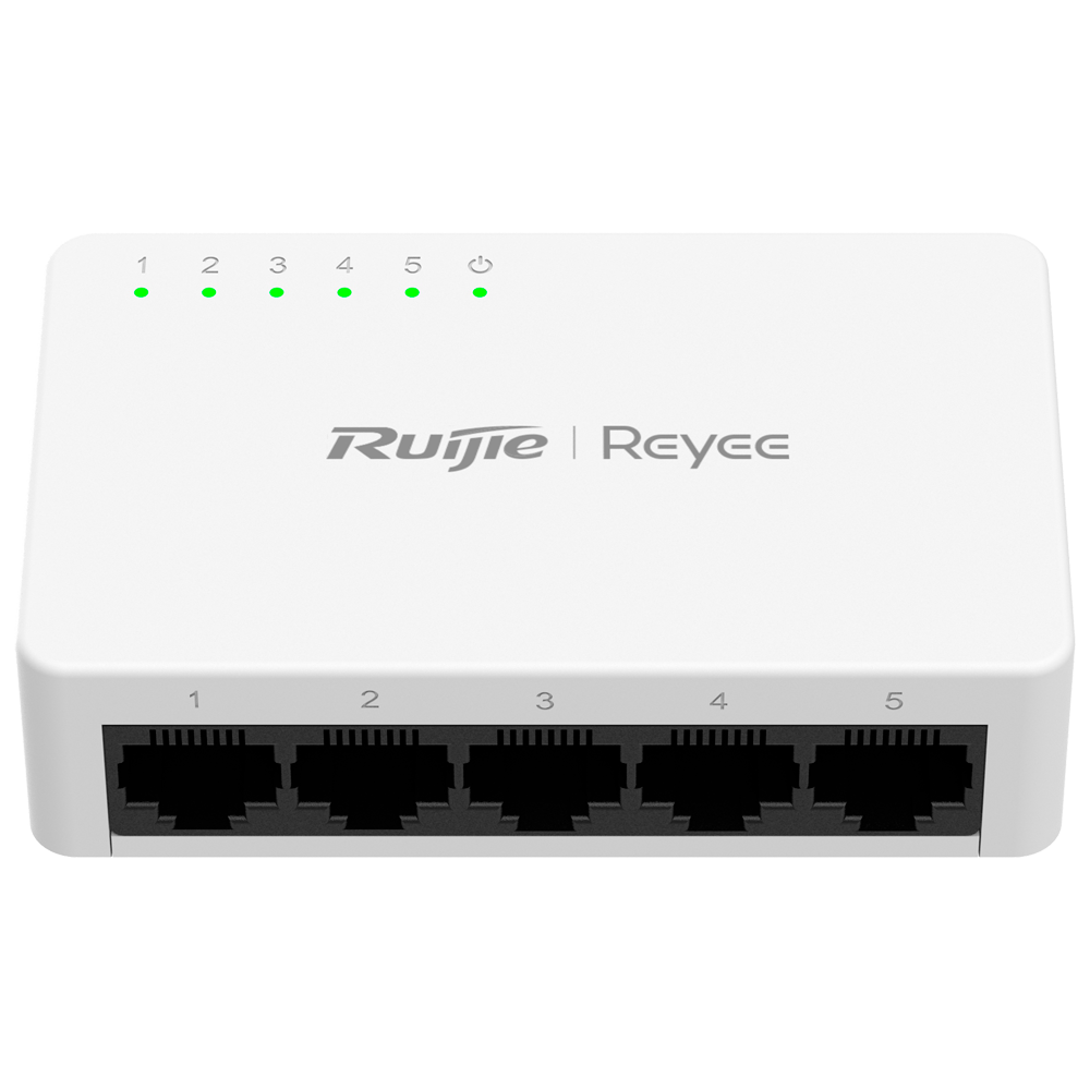 REYEE RG-ES05F - Reyee Switch Sobremesa - Carcasa Plástico - 5 puertos RJ45 - Velocidad 10/100 Mbps - Plug and Play - Tecnología ahorro de energía - imagen 1