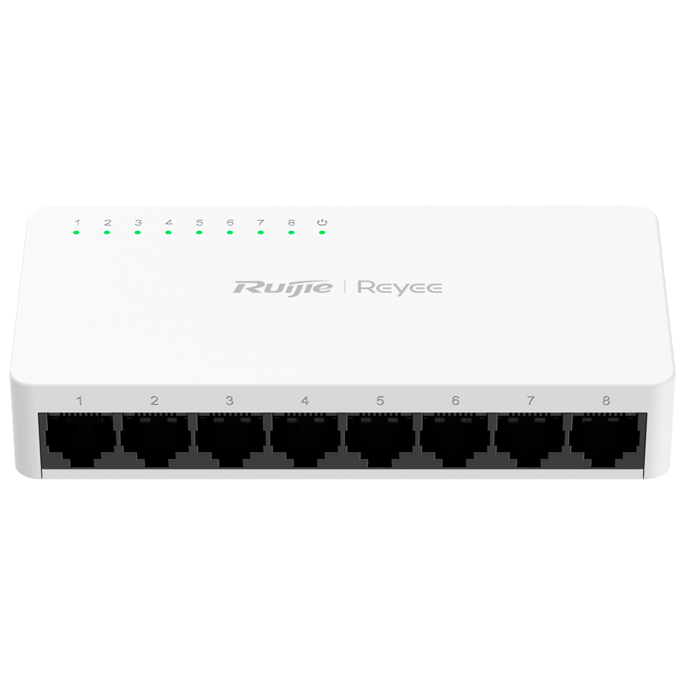 REYEE RG-ES08F - Reyee Switch Sobremesa - Carcasa Plástico - 8 puertos RJ45 - Velocidad 10/100 Mbps - Plug and Play - Tecnología ahorro de energía - imagen 1
