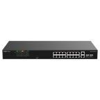 REYEE RG-ES118FGS-LP - Reyee Switch PoE Sobremesa - Carcasa Metal - Enracable - 16 Puertos RJ45 10/100 Mbps + 2 Uplink Gigabit - 16 Puertos PoE+ 802.3af/at | Potencia total 120W - Plug and Play - Tecnología ahorro de energía - imagen 1