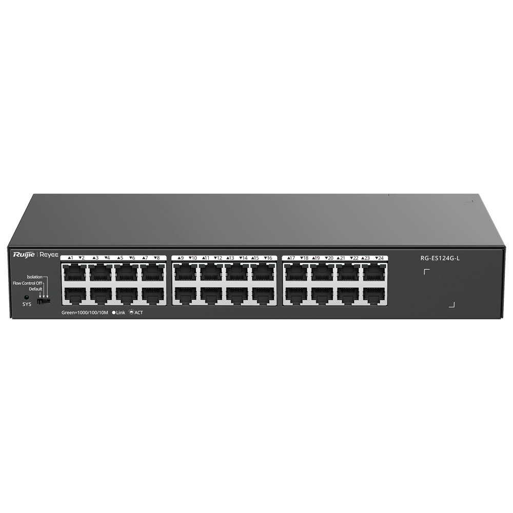 REYEE RG-ES124G-L - Reyee Switch Sobremesa - Carcasa Metal - Enrackable - 24 puertos RJ45 - Velocidad 10/100/1000 Mbps - Plug and Play - Tecnología ahorro de energía - imagen 1
