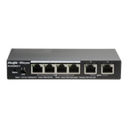 REYEE RG-ES206GC-P - Ruijie Reyee Cloud Managed L2 PoE Switch - 4 Puertos Gigabit PoE/PoE+ + 2 Uplinks Gigabit - Potencia PoE+ de 30W por puerto / Total 54W - Sistema PoE Watchdog para autoreinicio de cámaras - Interruptor DIP físico para monitoreo LED du - imagen 1