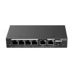 REYEE RG-ES206GS-P - Ruijie Reyee Cloud Managed L2 PoE Switch - 4 Puertos Gigabit PoE/PoE+ + 1 Enlace Combo GE - Ranura SFP Gigabit para enlaces de fibra óptica - Potencia PoE+ de 30W por puerto / Total 54W - Sistema PoE Watchdog para autoreinicio de cáma - imagen 1