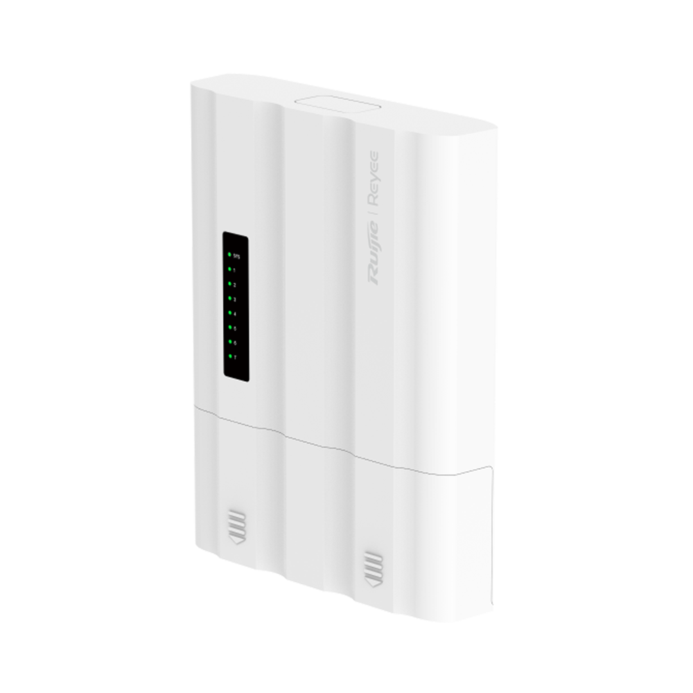 REYEE RG-ES207GS-PI-OD - Ruijie Reyee Cloud Managed L2 PoE Switch - 5 puertos Gigabit RJ45 y 2 ranuras SFP - 4 salidas PoE+ con presupuesto adaptable a 60 W - Entrada de alimentación dual: DC 12V y PoE In - Protección industrial IP65 con soporte ERPS - In - imagen 1