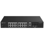REYEE RG-ES220GS-LP - Ruijie Reyee Cloud Managed L2 Switch - 20 Puertos Totales (16 PoE+ / 2 Uplink / 2 SFP) - Enlaces de fibra SFP para distancias extensas - Potencia PoE+ estable de 30W / Total 130W - Sistema PoE Watchdog para autoreinicio de cámaras - imagen 1