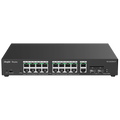 REYEE RG-ES220GS-P - Ruijie Reyee Cloud Managed L2 Switch - 20 Puertos Totales (16 PoE+ / 2 Uplink / 2 SFP) - Enlaces de fibra SFP para distancias extensas - Potencia PoE+ masiva de 30W / Total 250W - Sistema PoE Watchdog para autoreinicio de cámaras - Ge - imagen 1