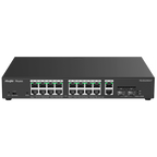 REYEE RG-ES220GS-P - Ruijie Reyee Cloud Managed L2 Switch - 20 Puertos Totales (16 PoE+ / 2 Uplink / 2 SFP) - Enlaces de fibra SFP para distancias extensas - Potencia PoE+ masiva de 30W / Total 250W - Sistema PoE Watchdog para autoreinicio de cámaras - Ge - imagen 1
