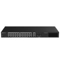 REYEE RG-ES228GS-LP - Ruijie Reyee Cloud Managed L2 Switch - 28 Puertos Totales (24 PoE+ / 2 Uplink / 2 SFP) - Enlaces de fibra SFP para distancias extensas - Potencia PoE+ estable de 30W / Total 250W - Sistema PoE Watchdog para autoreinicio de cámaras - imagen 1