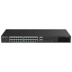 REYEE RG-ES228GS-P - Ruijie Reyee Cloud Managed L2 Switch - 28 Puertos Totales (24 PoE+ / 2 Uplink / 2 SFP) - Enlaces de fibra SFP para distancias extensas - Potencia PoE+ brutal de 30W / Presupuesto 370W - Sistema PoE Watchdog para autoreinicio de cámara - imagen 1