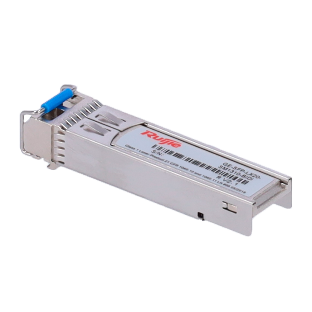 RUIJIE ENTERPRISE RG-GE-SFP-LX20-SM1310-BIDI - Módulo transceptor SFP BiDi de Ruijie - Estándar Ethernet 1000Base-LX - Conector de tipo LC Simplex bidireccional - Distancia operativa de hasta 20Km - Longitud de onda dual Tx1310nm y Rx1550nm - Tasa de velo - imagen 1