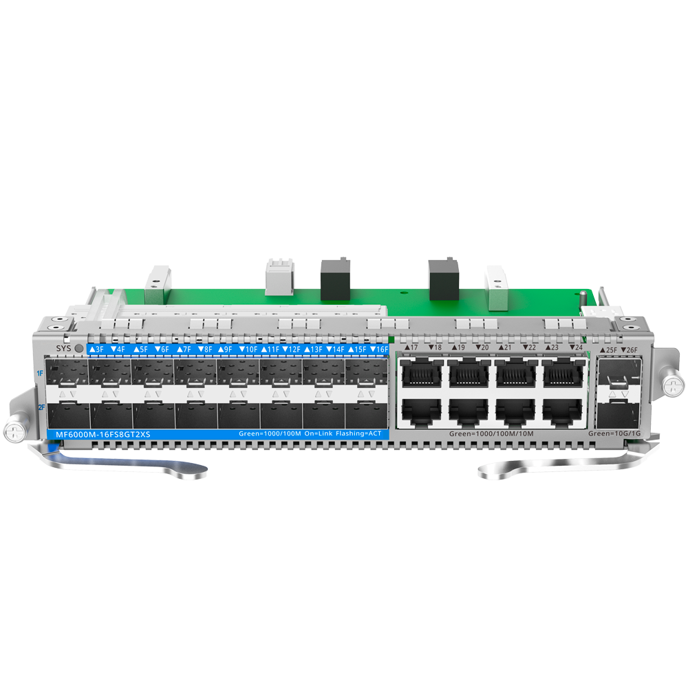 REYEE RG-MF6000M-16FS8GT2XS - Reyee E-Lighten Line Card - Tarjeta de Interfaces para Switch modular - Compatible con RG-NBF6002M - 16 Puertos SFP E-Lighten (PON/Ethernet) - 8 Puertos RJ45 Gigabit + 2 puertos SFP+ 10 Gbps - Tamaño 1 Slot - imagen 1