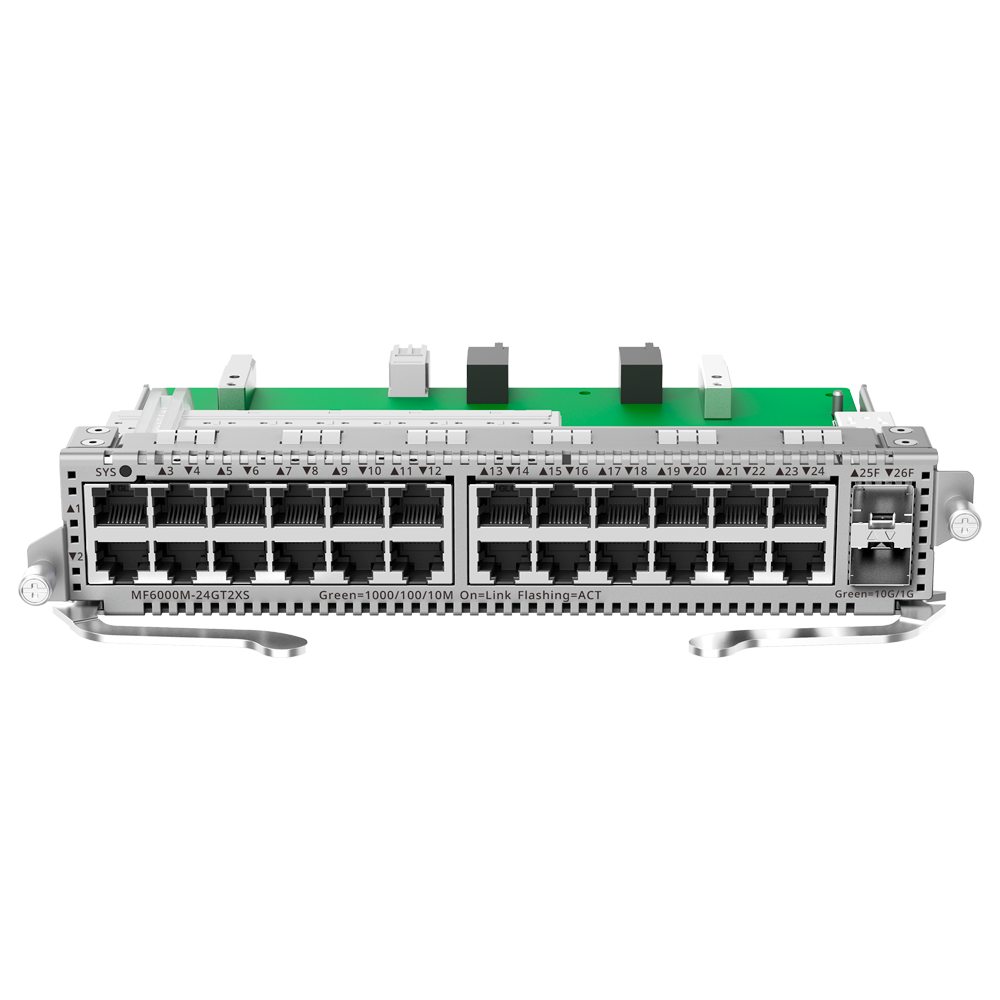 REYEE RG-MF6000M-24GT2XS - Reyee E-Lighten Line Card - Tarjeta de Interfaces para Switch modular - Compatible con RG-NBF6002M - 24 puertos RJ45 Gigabit + 2 puertos SFP+ 10 Gbps - Tamaño 1 Slot - imagen 1