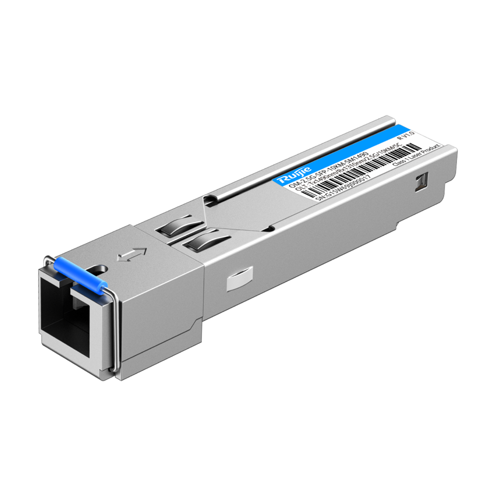 REYEE RG-OM-2.5G-SFP-10KM-SM1490 - Transceptor óptico 2.5G e-Lighten - Diseño monomodo de fibra única para distancias de 10km - Ideal para entornos de campus, hoteles y pymes - Conector SC/UPC para soluciones ópticas pasivas - Bajo consumo de energía infe - imagen 1