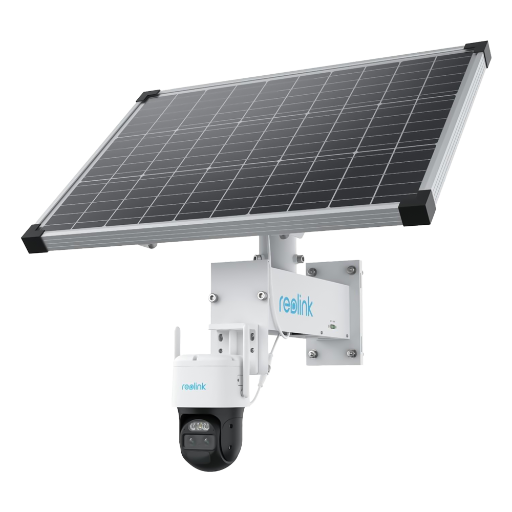 REOLINK RL-TRACKMIX-G790-SP-PLUS - Reolink Cámara 4G Doble Lente a Batería - 8MP (3840 x 2160) / 4G LTE - Betería 14.400 mAh / Panel Solar 66W - Deteccion por PIR Humanos / Vehículos / Mascotas - Seguimiento &amp; zoom automáticos - Apta para exterior