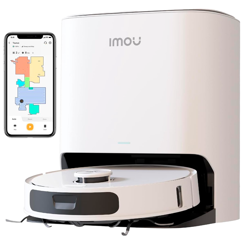 IMOU RV-L31-C-11-IMOU - Imou Robot Aspirador RV3 - 8500Pa / 6400 mAh - Barrido, Aspirado y Mopeado - Autolimpiado - Estación de carga - Gestiona desde la App - imagen 1