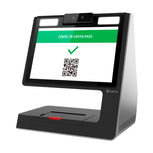 SAFIRE SF-ACGREENPASS - Terminal de escaneo de QR Covid Green Pass - Sistema Operativo Android - Cámara de 2 Mpx - Doble pantalla LCD 10" - TCP/IP, USB y WiFi - Salida de audio
