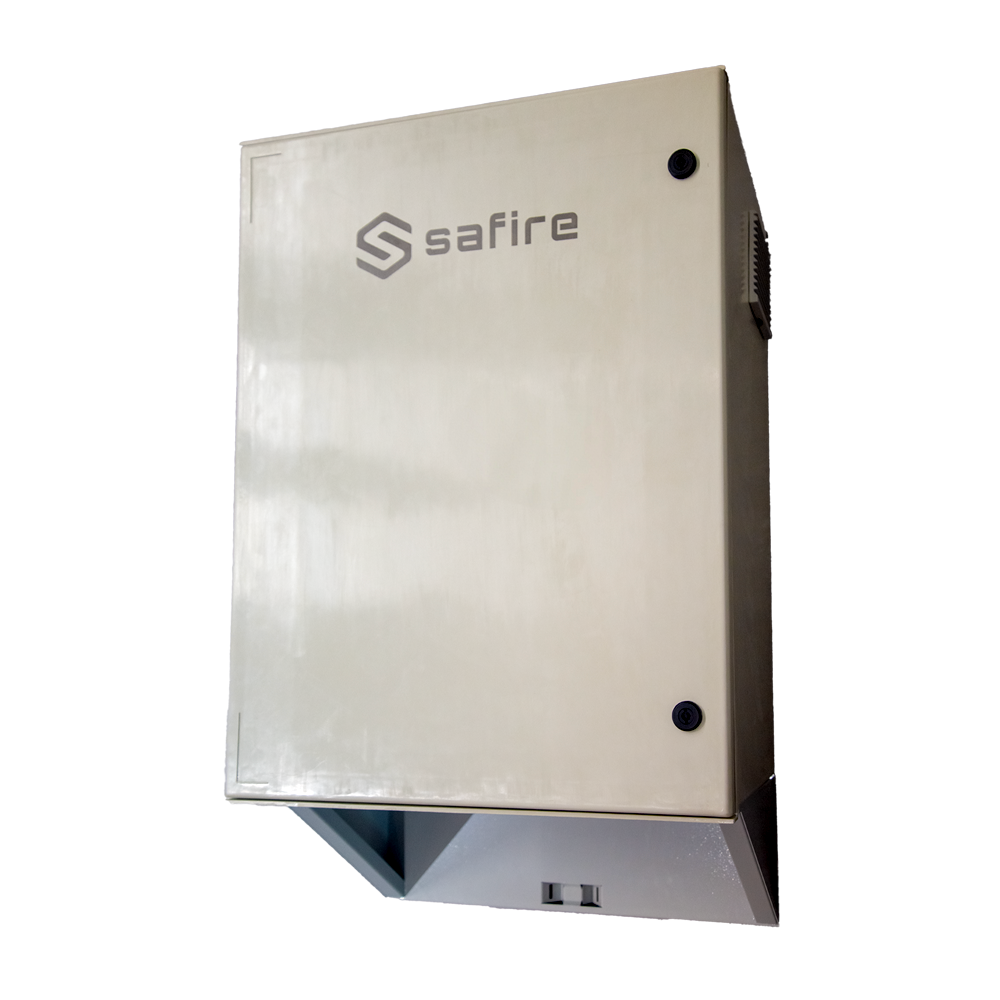 SAFIRE SF-BOX08220-BMS-IP55 - Armario de poliéster carga rápida para farola - Diferencial, magnetotérmico y SPD - Dimensiones exteriores 80x60x30cm - Switch 8 puertos POE | Bandeja fusión de fibra - Grado de protección IP55 / Carril DIN - Carga rápida 17 - imagen 1