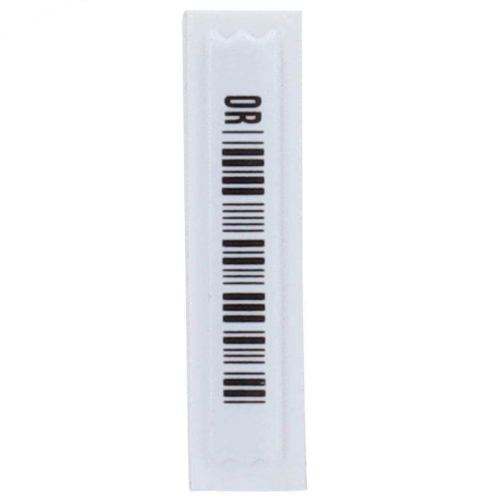 SAFIRE SF-EASTAG-AM-SOFT-DR - Protección electrónica antihurto EAS - AM 58 kHz | 3 resonadores y código de barras - Etiqueta blanda con pegatina - Dimensiones: 45 (An) x 11 (Al) mm - Compatible con antenas AM - Caja de 5.000 unidades - imagen 1