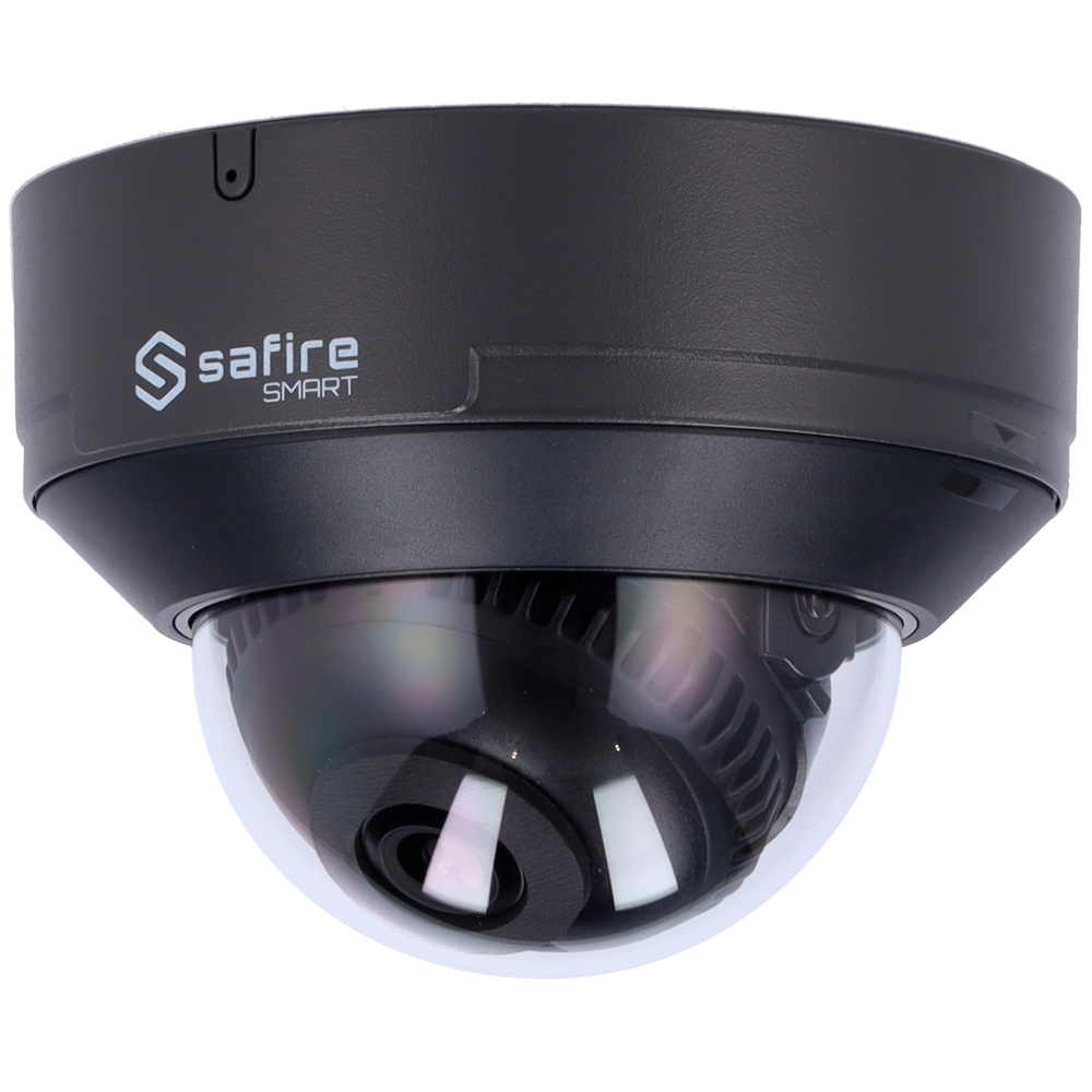SAFIRE SMART SF-IPD040A-4E1-GREY - Safire Smart - Cámara Domo IP gama E1 Inteligencia Artificial - Resolución 4 Megapíxel (2566x1440) - Lente 2.8 mm | Micrófono integrado | IR 30m - AI: Clasificación de humano y vehículo - Impermeabilidad IP67 &amp; IK10 - imagen 1