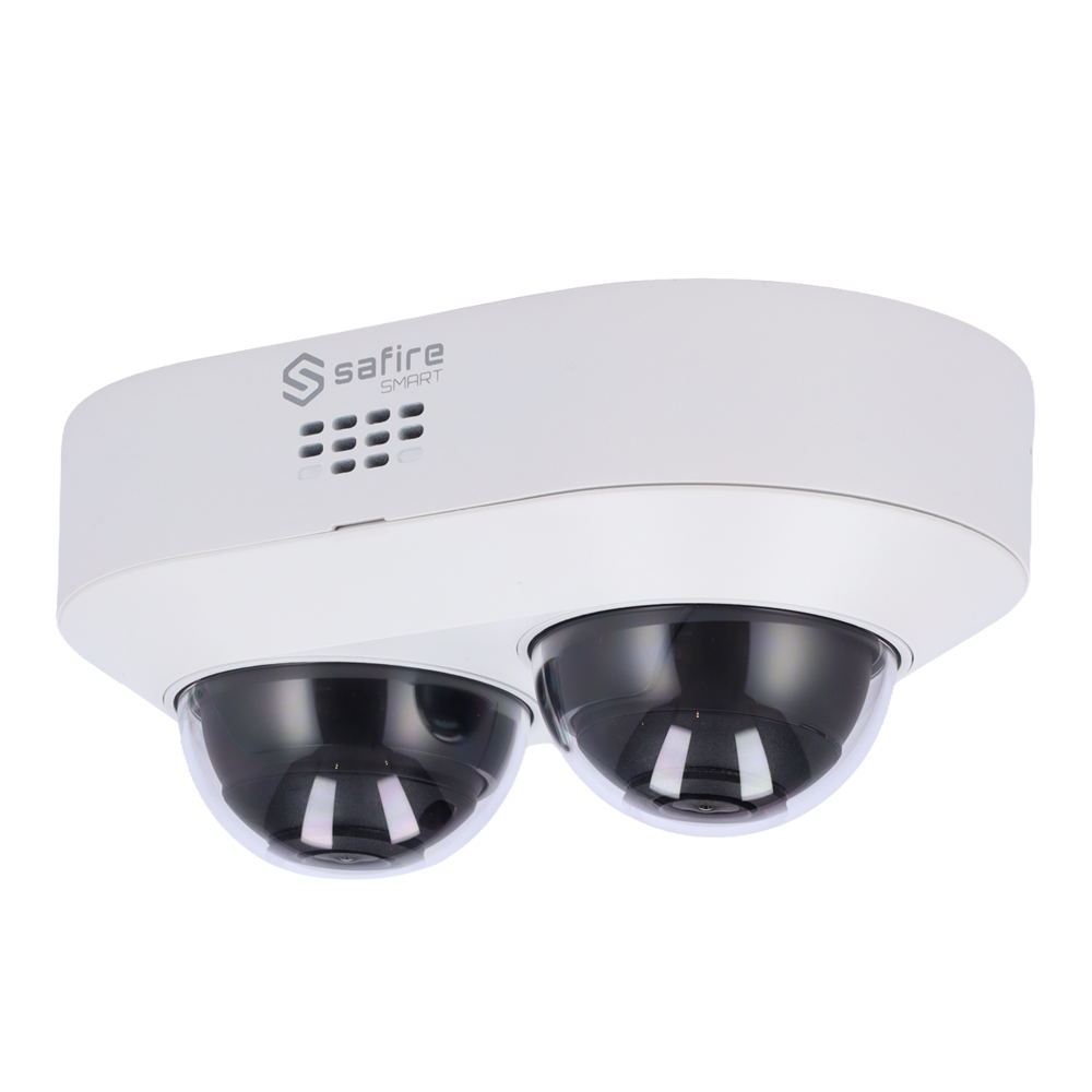 SAFIRE SMART SF-IPD060A-4I1-DUAL - Cámara Domo Panorámica IP gama I1 AI Avanzado - Resolución 4 Mpx (2592x1520) - Lente 2.8 mm | Audio | Alarmas | IR 30m - AI Avanzada:Perimetral, Facial, Conteo,Metadatos - Grado de protección IP66 e IK10 - PoE (IEEE802.3 - imagen 1