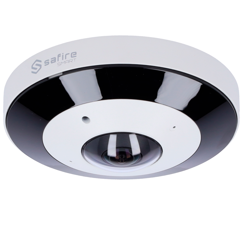 SAFIRE SMART SF-IPD360A-12I1 - Safire Smart - Cámara Domo IP Fisheye gama I1 - Resolución 12 Megapíxel (4000x3000) - Lente 1.65 mm, gran angular 360º - Audio, Alarmas, Tarjeta MicroSD 256GB - Impermeabilidad IP67 | PoE (IEEE802.3af) | P2P - imagen 1