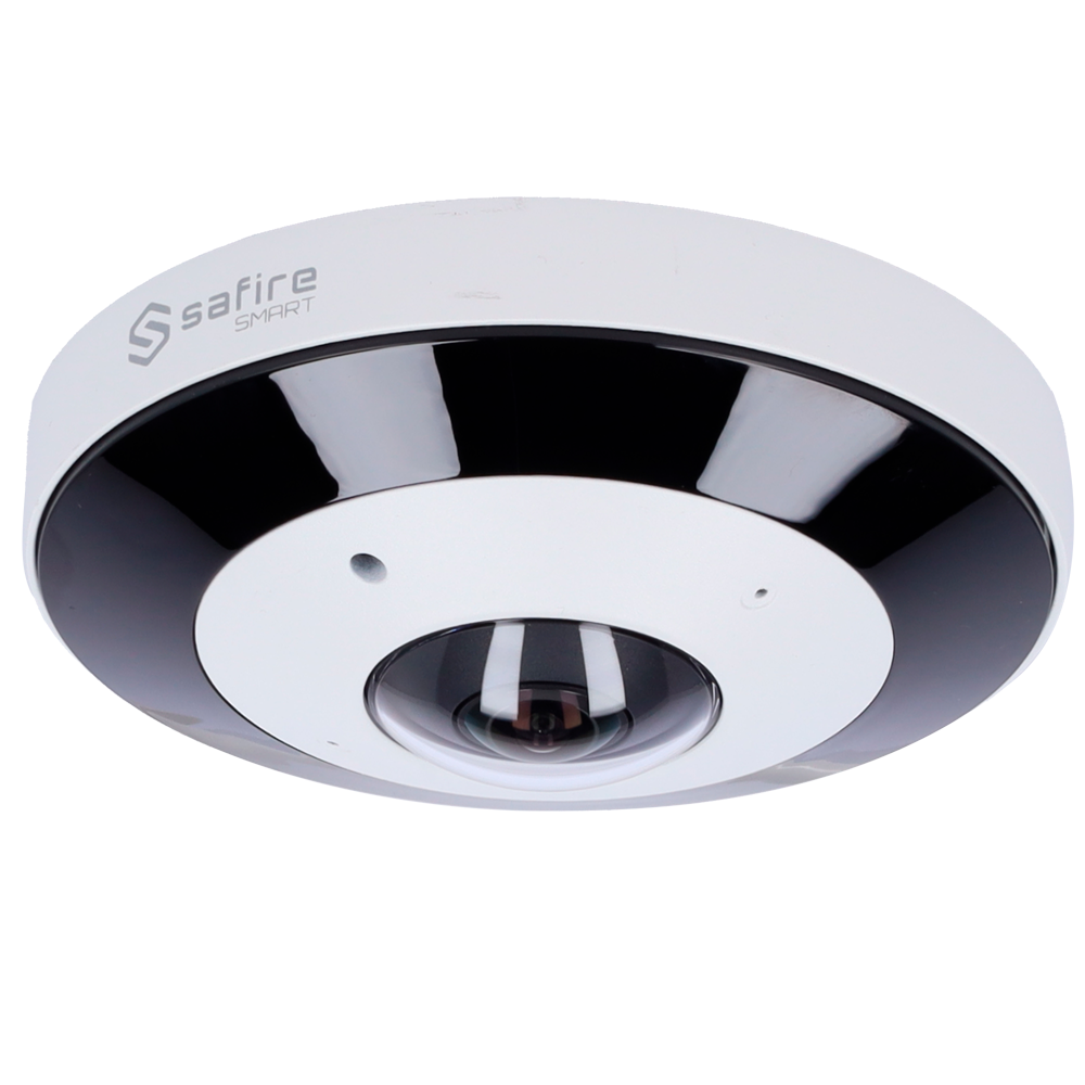 SAFIRE SMART SF-IPD360A-6I1 - Safire Smart - Cámara Domo IP Fisheye gama I1 - Resolución 6 Megapíxel (2160x2160) - Lente 1.1 mm, gran angular 360º - Audio, Alarmas, Tarjeta MicroSD 256GB - Impermeabilidad IP67 | PoE (IEEE802.3af) - imagen 1