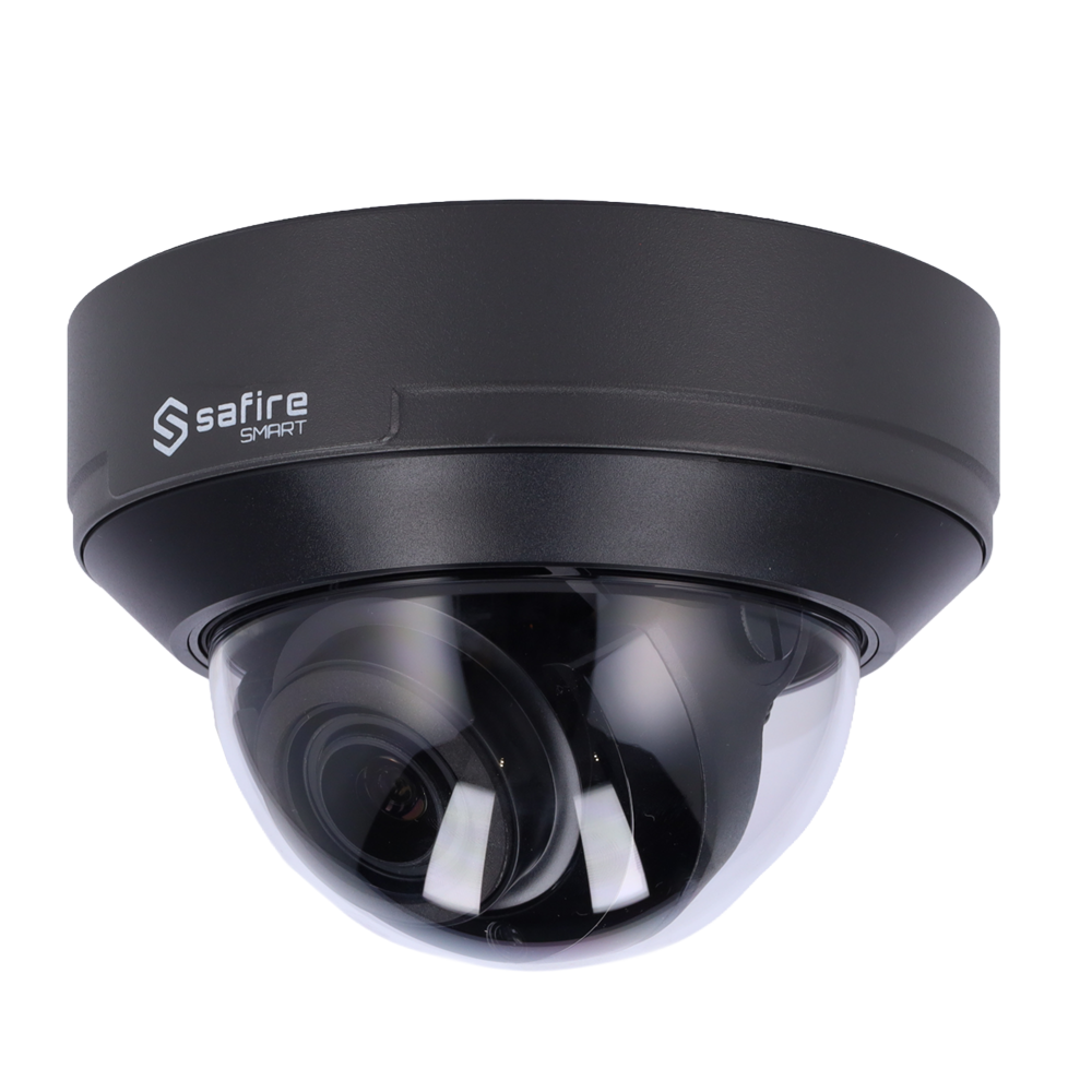 SAFIRE SMART SF-IPD540ZA-4E2-GREY - Cámara Domo IP gama E Inteligencia Artificial - Resolución 4 Mpx (2566x1440) - Lente Motorizada 2.8~12mm | Micrófono | IR 50m - AI: Clasificación de humano y vehículo - Grado de protección IP67 e IK10 - PoE (IEEE802.3af - imagen 1