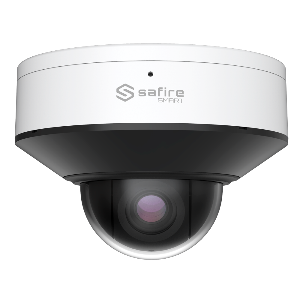 SAFIRE SMART SF-IPSD1003ITA-4I1 - Safire Smart - Cámara MiniPTZ IP I1 Inteligencia Artificial - Resolución 4 Megapíxel (2560x1440) | WDR 120 dB - Zoom óptico 3X | IR 30m - Autotracking, humano y vehículo | Alarmas - IP67, IK10 | PoE (IEEE802.3af)