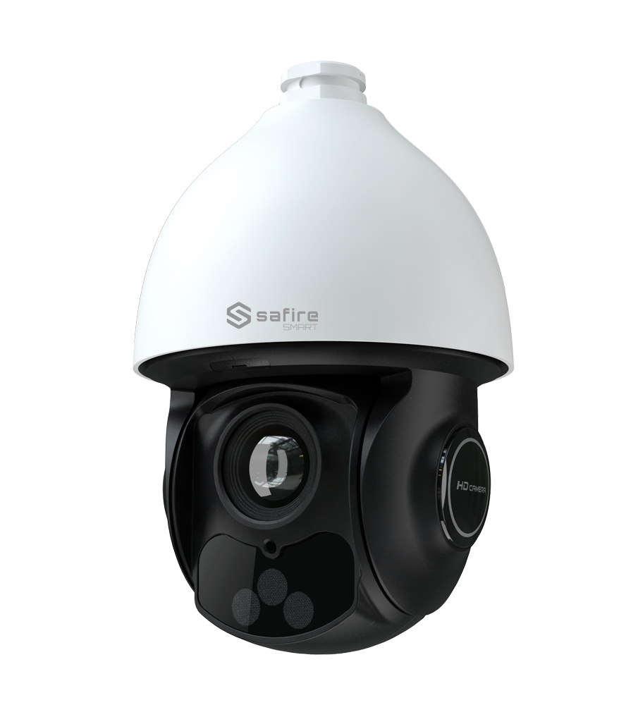 SAFIRE SMART SF-IPSD5032ITA-8I1 - Safire Smart - Cámara PTZ IP gama I1 Inteligencia Artificial - Resolución 8 Megapíxel (3840x2160) - Zoom óptico 32X | IR 200m - Autotracking, humano y vehículo | Alarmas - Impermeabilidad IP66 | HiPoE (IEEE802.3bt)