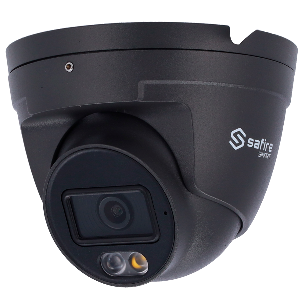 SAFIRE SMART SF-IPT020A-4E1-DL-GREY - Safire Smart Cámara Turret IP gama E1 IA - Color Gris - Resolución 4 Megapíxel (2566x1440) - Lente 2.8 mm | Micrófono integrado | DL 30m - AI: Clasificación de humano y vehículo - Impermeabilidad IP67 | PoE (IEEE802.3 - imagen 1
